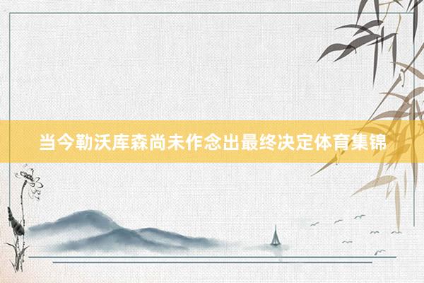当今勒沃库森尚未作念出最终决定体育集锦