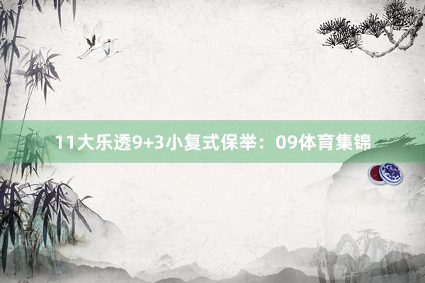 11　　大乐透9+3小复式保举：09体育集锦